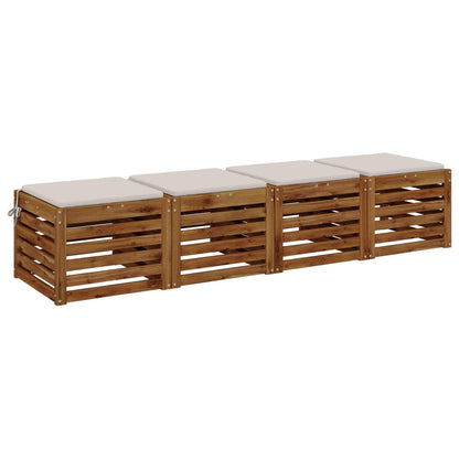 4-Piece Zitkussens SOEST 4 st 100% Polyester Wit 50 x 50 x 3 cm