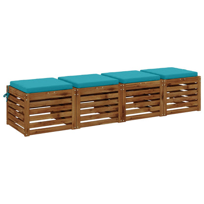4-Piece Zitkussens SOEST 4 st 100% Polyester Turquoise