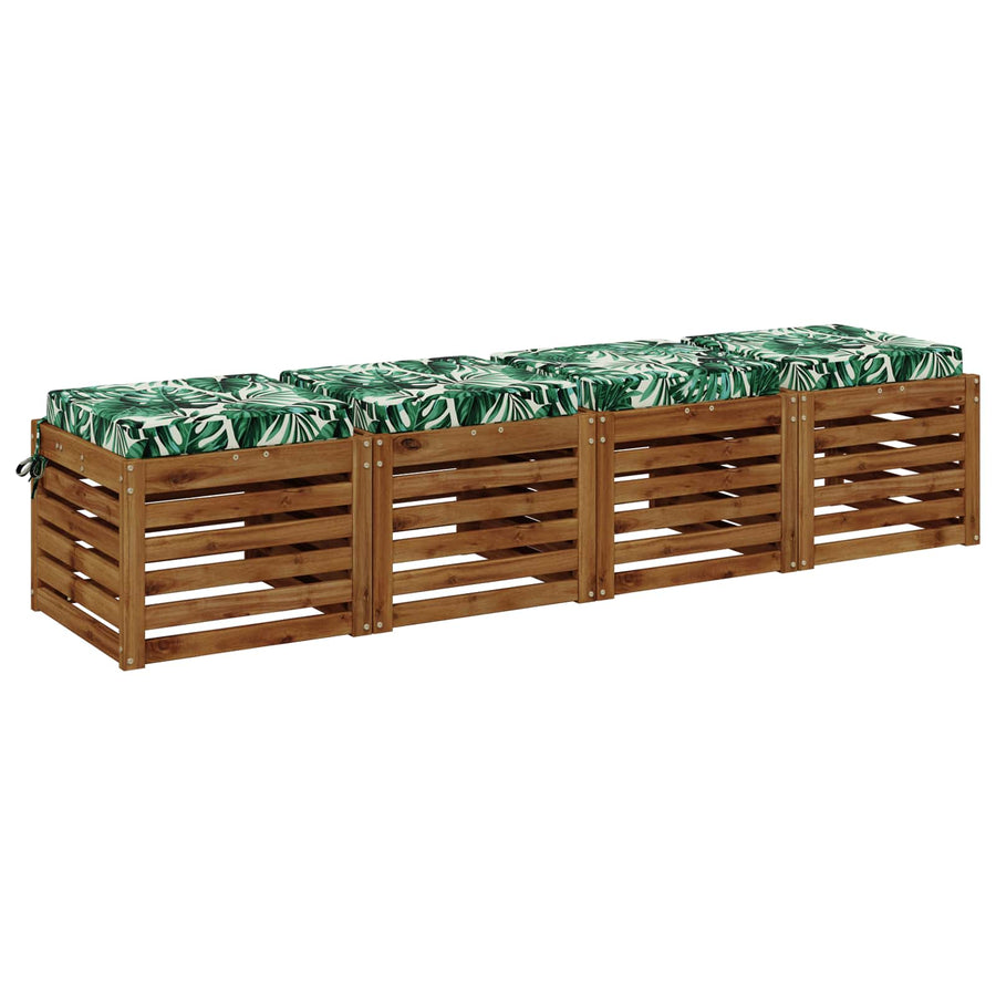 4-Piece Zitkussens SOEST 4 st 100% Polyester Bladpatroon