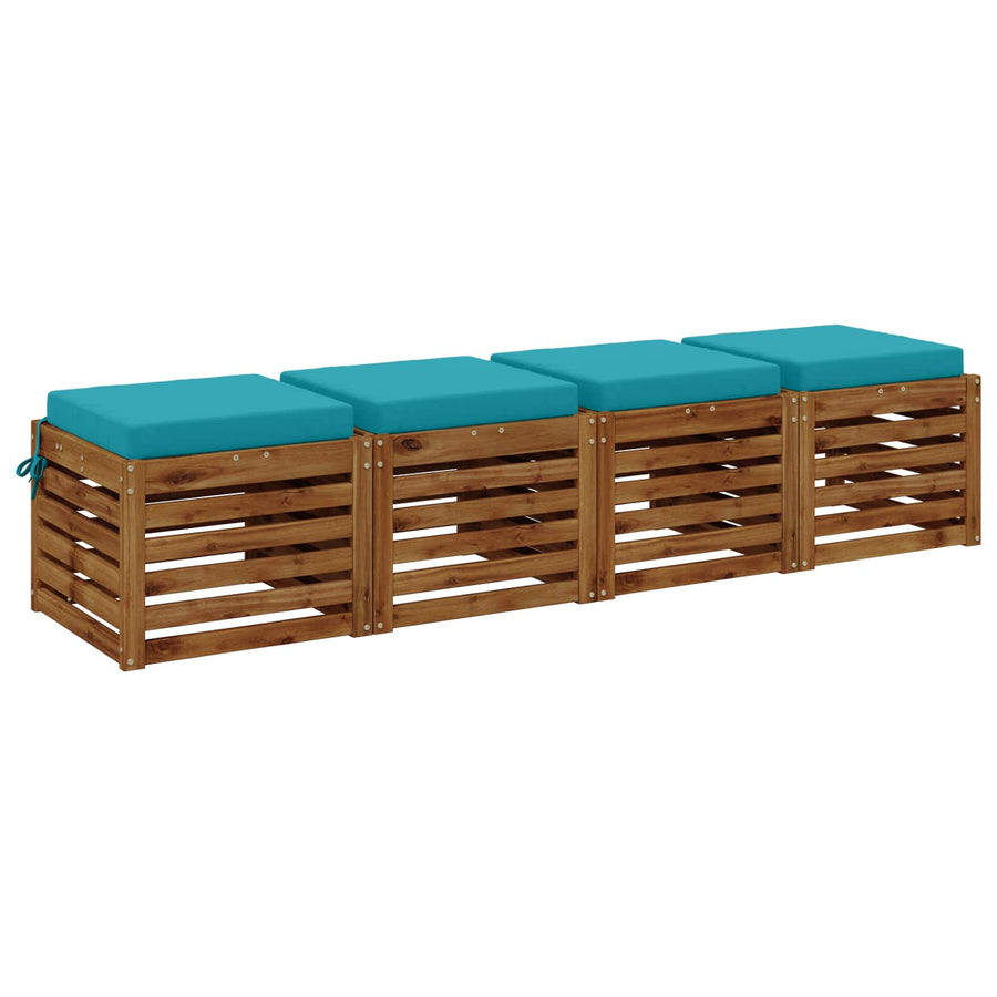 4-Piece Zitkussens SOEST 4 st 100% Polyester Turquoise