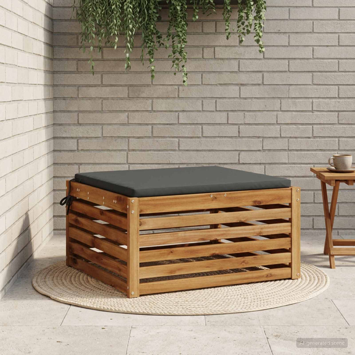 1-Piece Zitkussen SOEST 100% Polyester Antraciet 80 x 80 x 3 cm