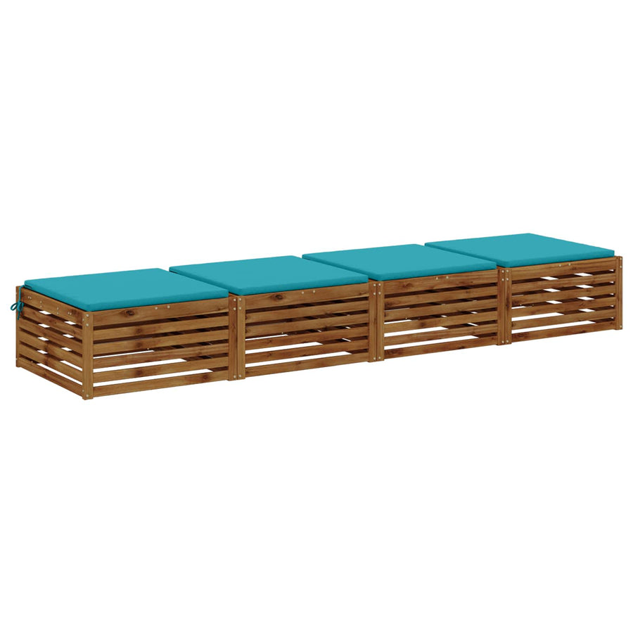 4-Piece Zitkussens SOEST 4 st 100% Polyester Turquoise
