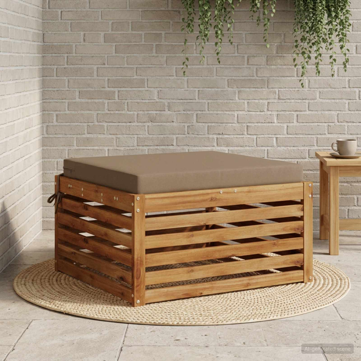 1-Piece Zitkussen SOEST 100% Polyester Taupe 80 x 80 x 7 cm