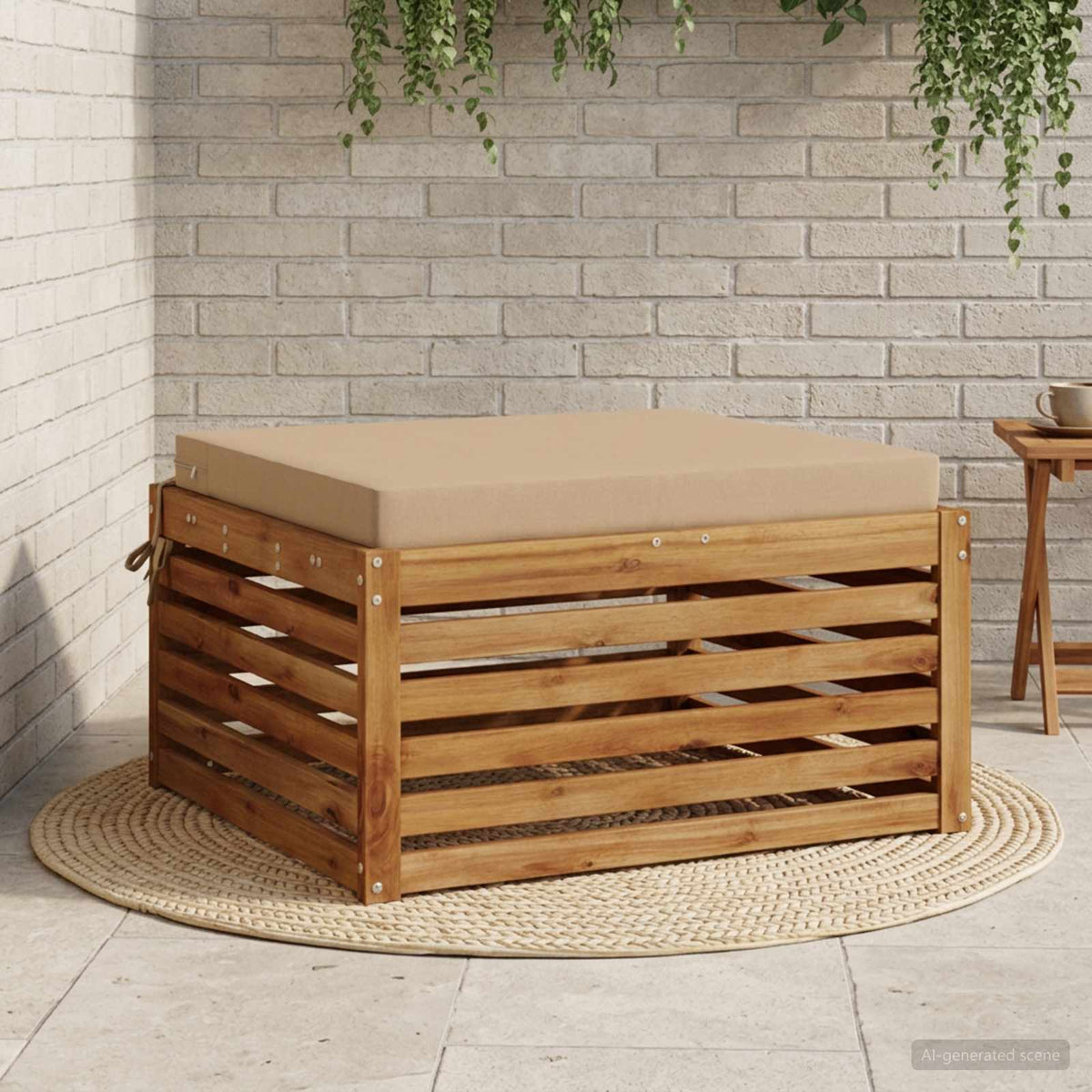 1-Piece Zitkussen SOEST 100% Polyester Zand 80 x 80 x 7 cm