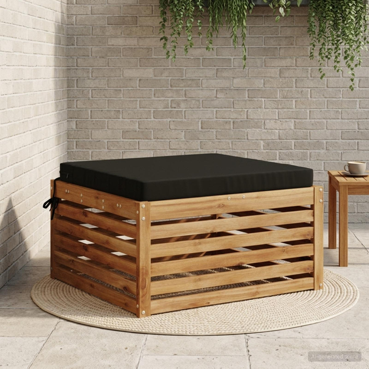 1-Piece Zitkussen SOEST 100% Polyester Zwart 60 x 60 x 7 cm