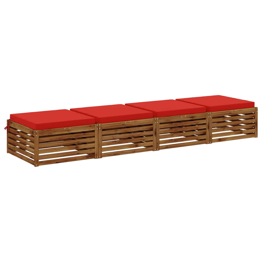 4-Piece Zitkussens SOEST 4 st 100% Polyester Rood
