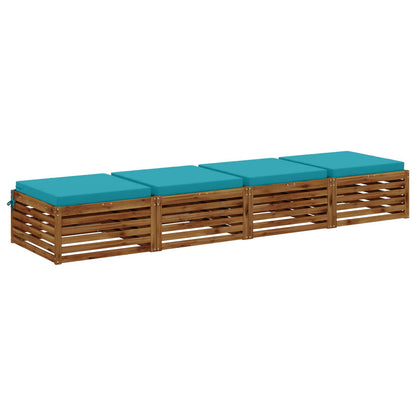 4-Piece Zitkussens SOEST 4 st 100% Polyester Turquoise