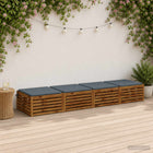 Stoelkussens 4 stuks blauw 100% polyester