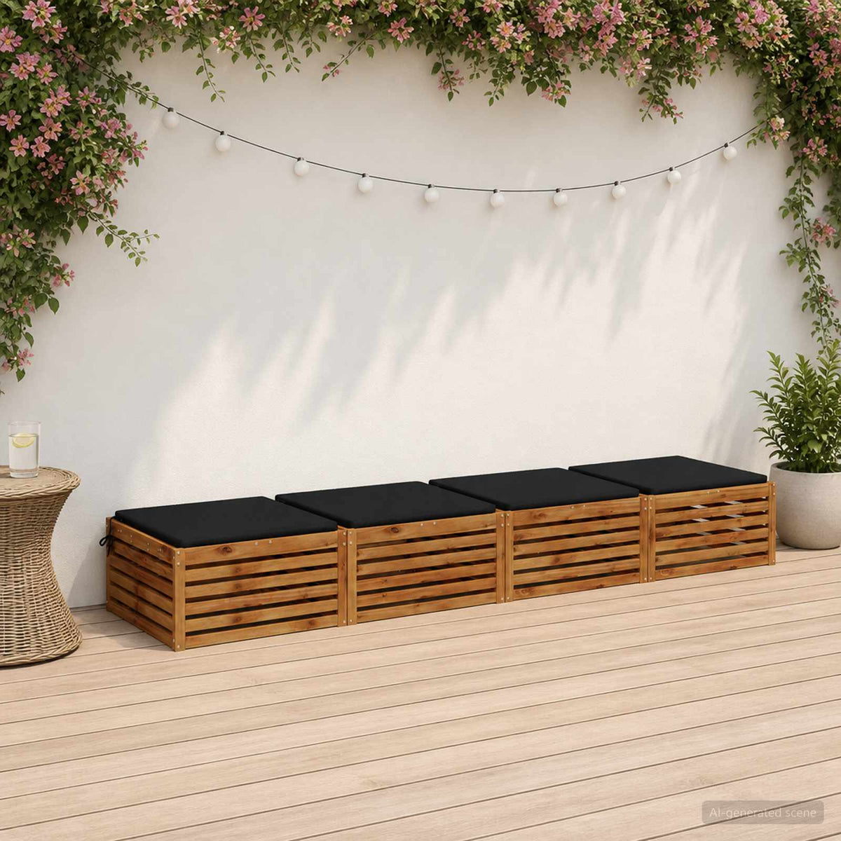 4-Piece Zitkussens SOEST 4 st 100% Polyester Zwart