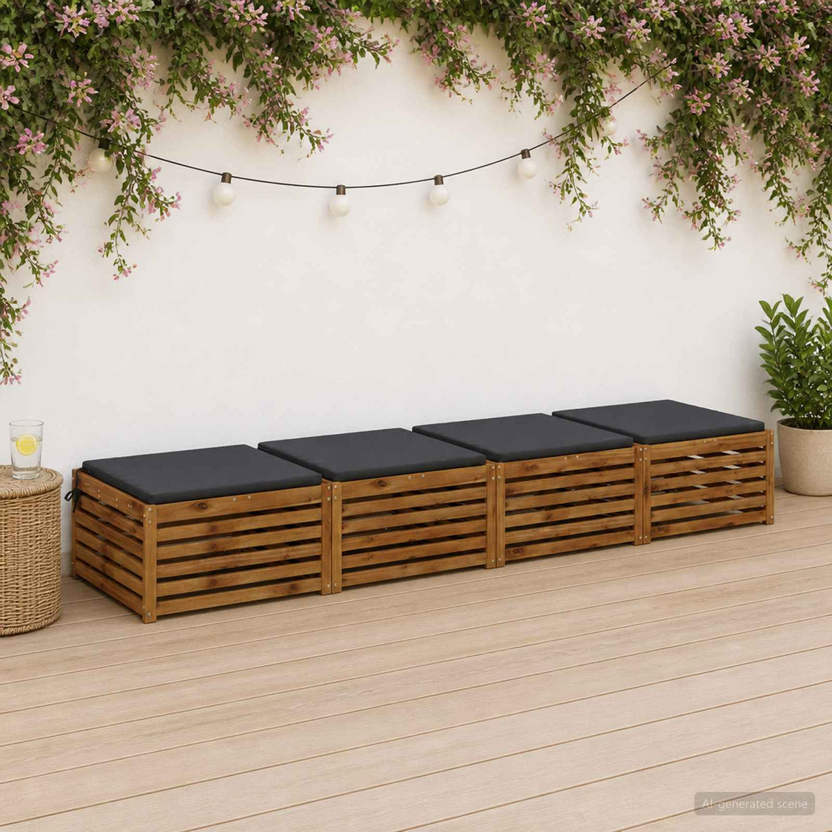 4-Piece Zitkussens SOEST 4 st 100% Polyester Antraciet