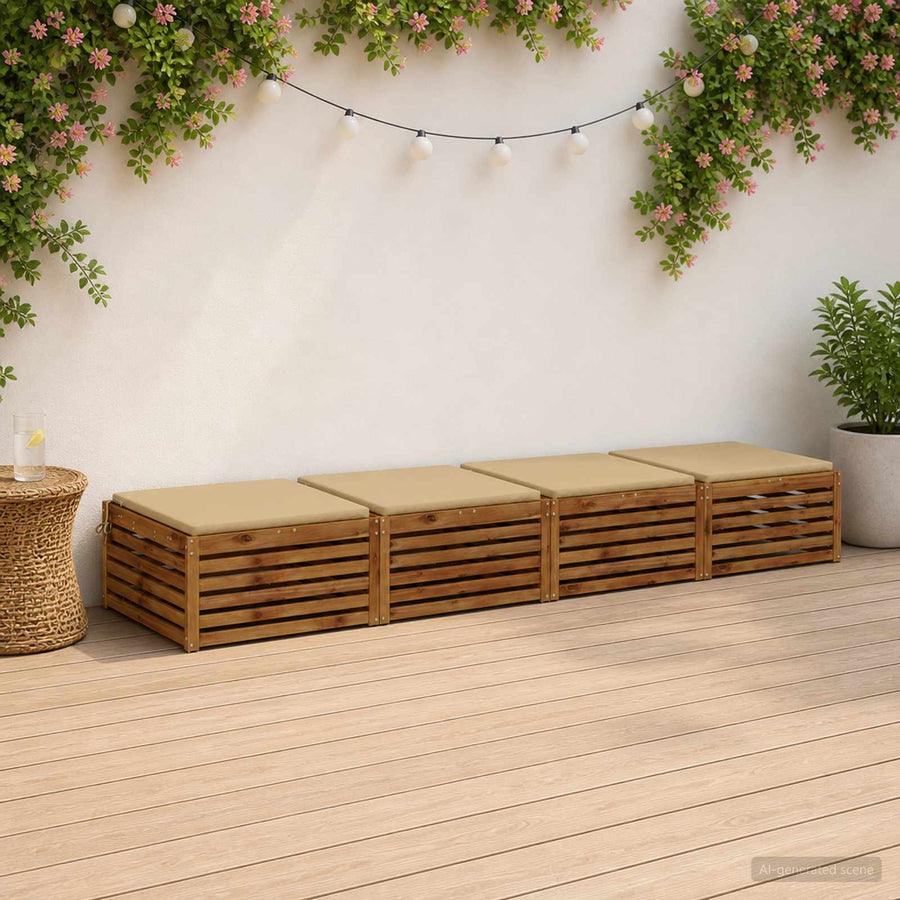 4-Piece Zitkussens SOEST 4 st 100% Polyester Beige