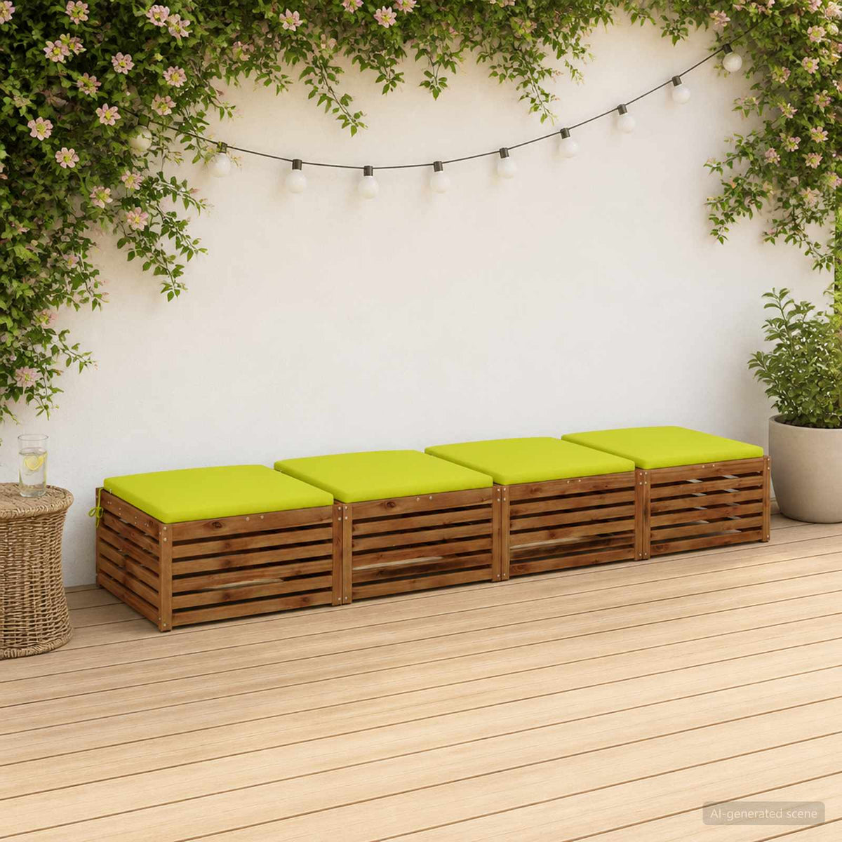 4-Piece Zitkussens SOEST 4 st 100% Polyester Helder groen