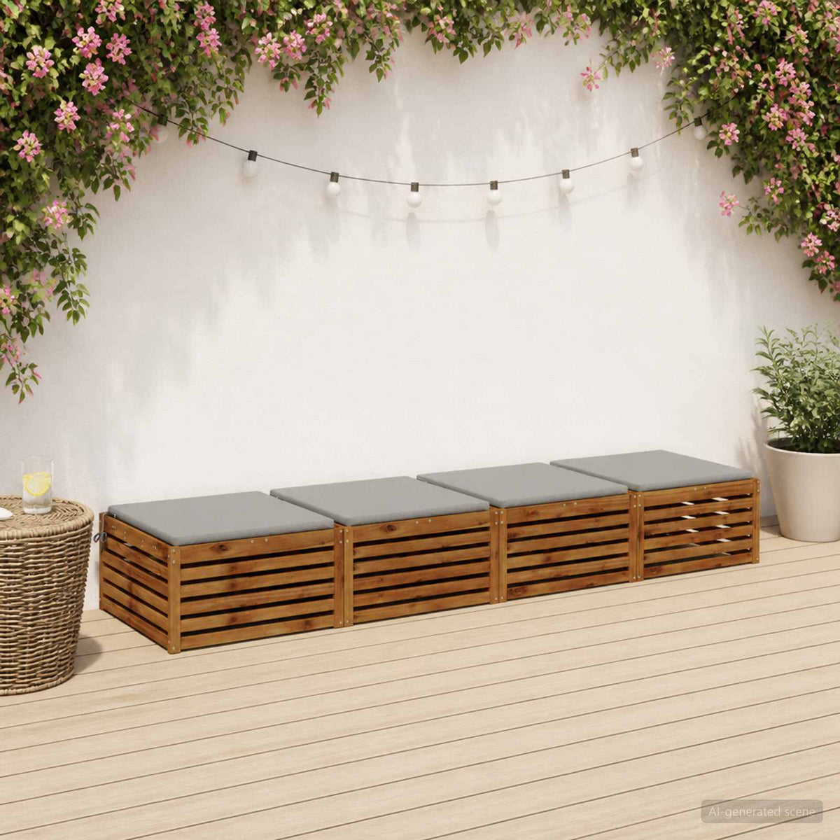 4-Piece Zitkussens SOEST 4 st 100% Polyester Grijs