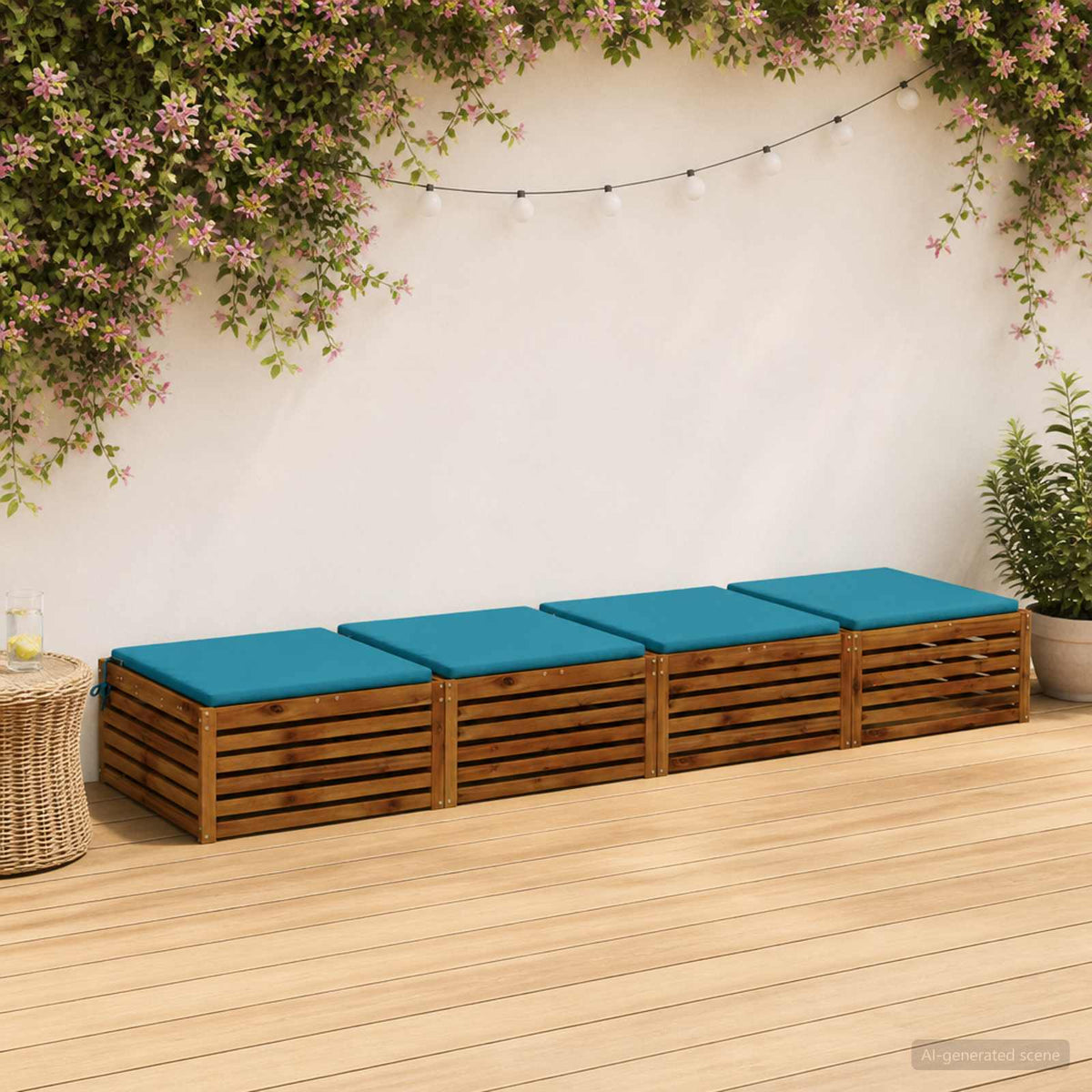 4-Piece Zitkussens SOEST 4 st 100% Polyester Lichtblauw