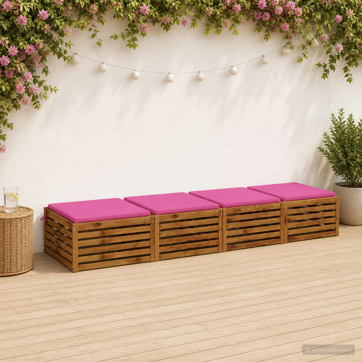 4-Piece Zitkussens SOEST 4 st 100% Polyester Roze