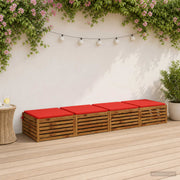 Stoelkussens 4 stuks rood polyester