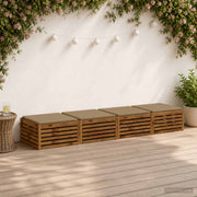 Zitkussens set van 4 taupe 100% polyester