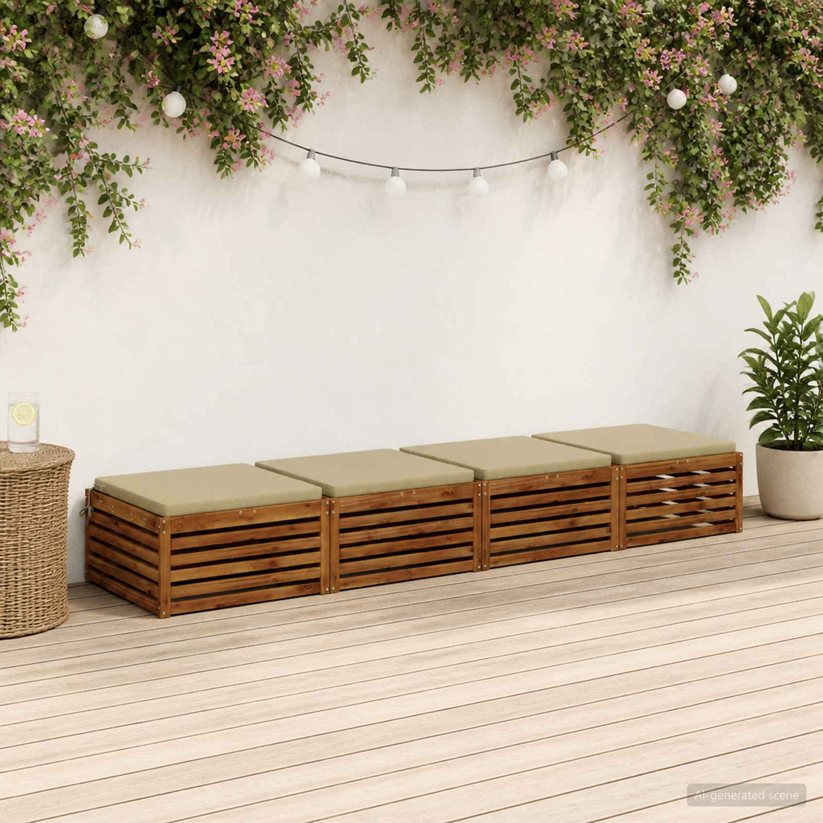 4-Piece Zitkussens SOEST 4 st 100% Polyester Lichtgroen