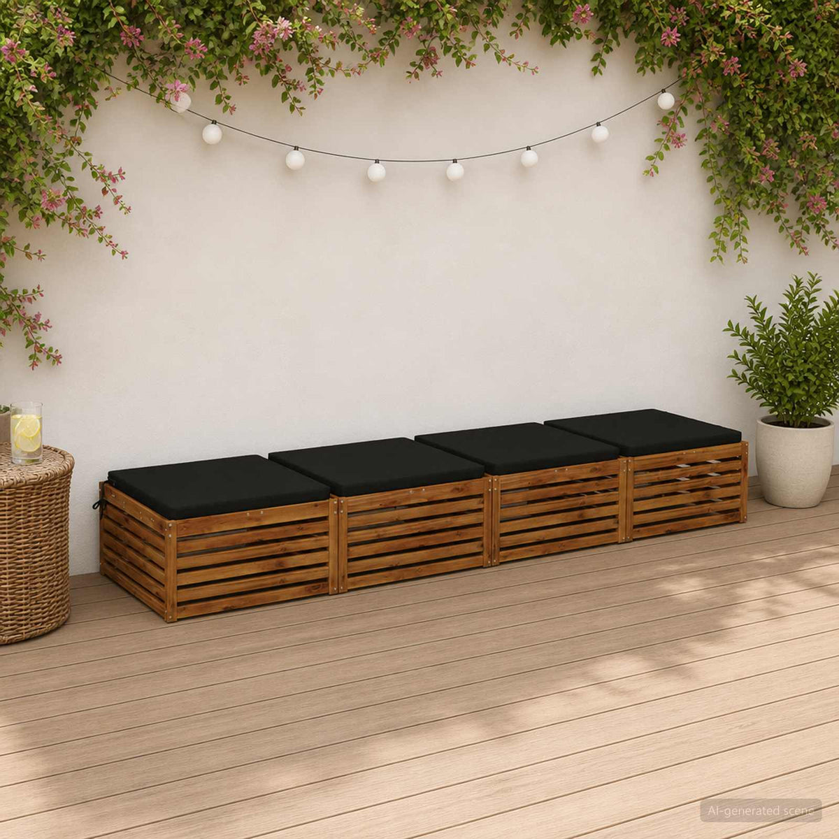4-Piece Zitkussens SOEST 4 st 100% Polyester Zwart