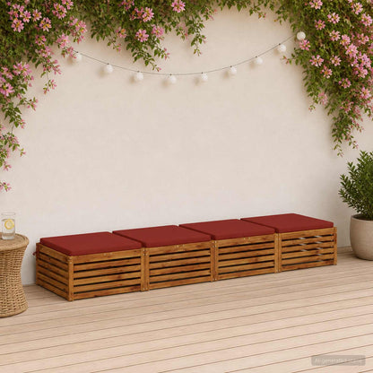 4-Piece Zitkussens SOEST 4 st 100% Polyester Rood