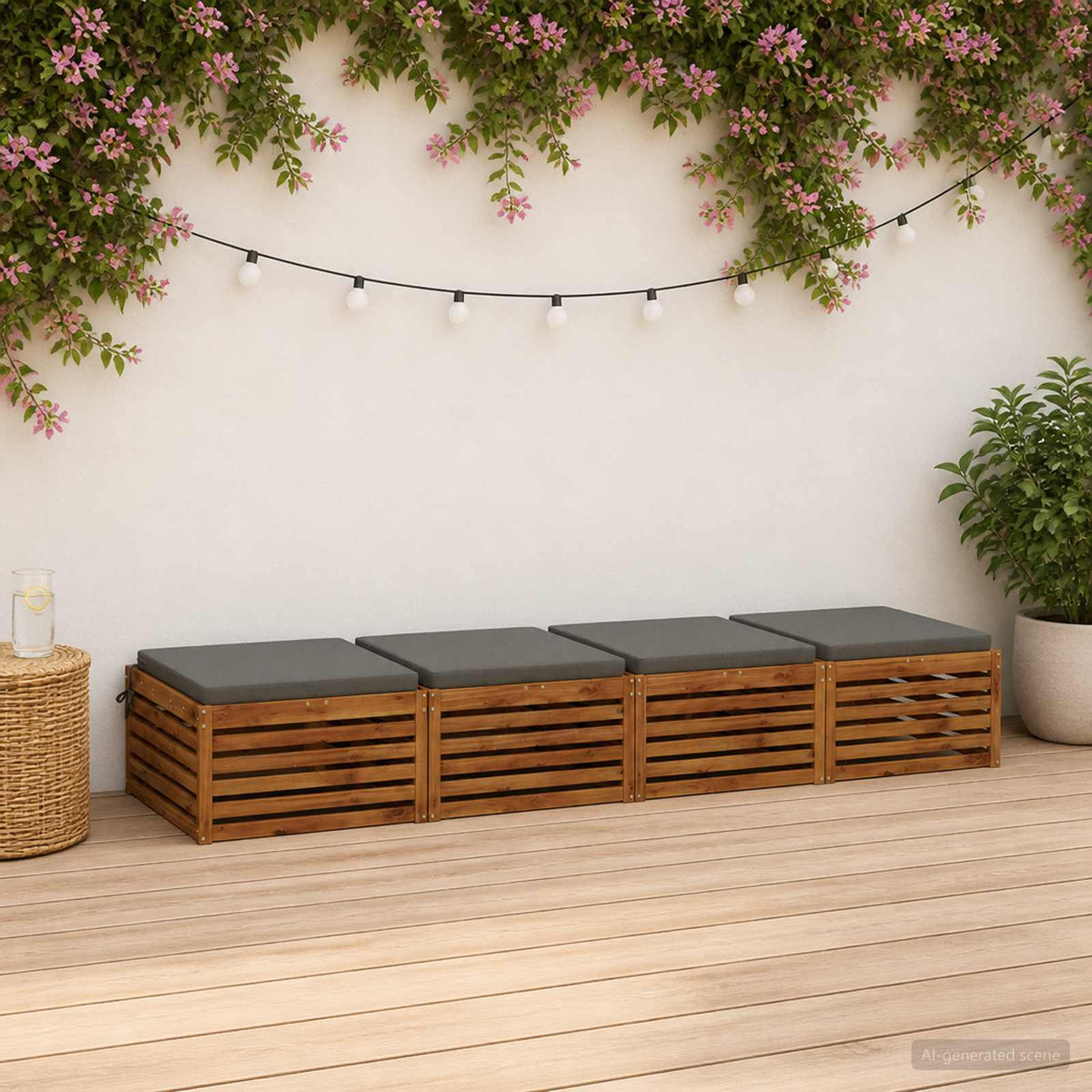 4-Piece Zitkussens SOEST 4 st 100% Polyester Grijs