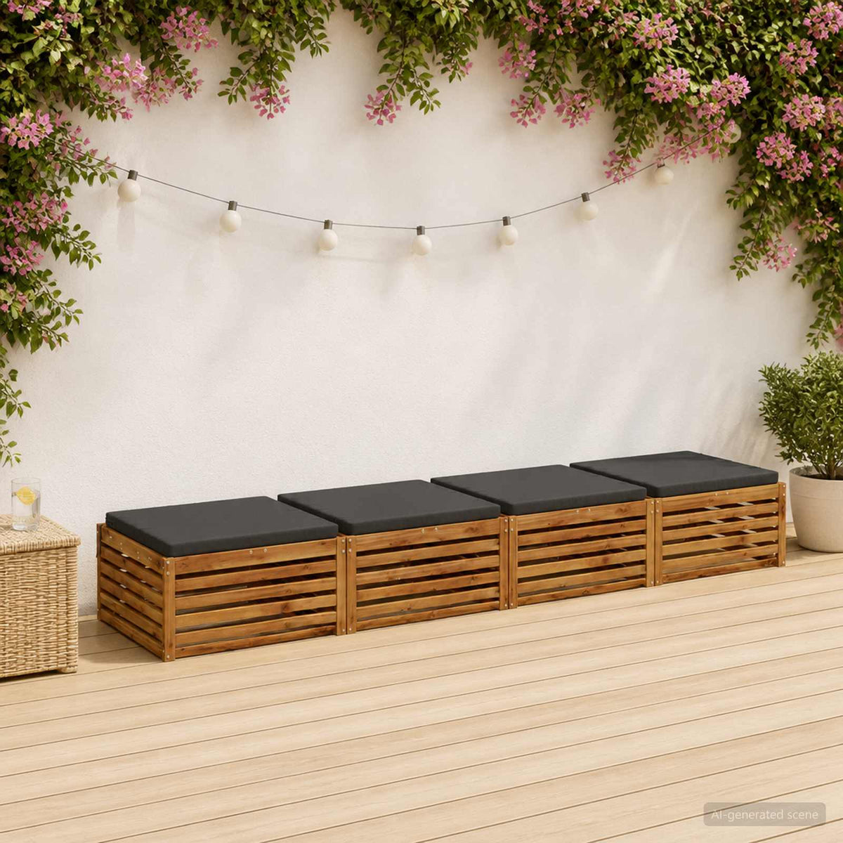 4-Piece Zitkussens SOEST 4 st 100% Polyester Antraciet