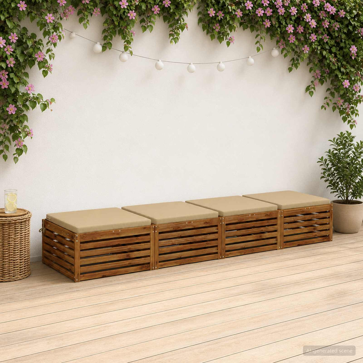 4-Piece Zitkussens SOEST 4 st 100% Polyester Beige