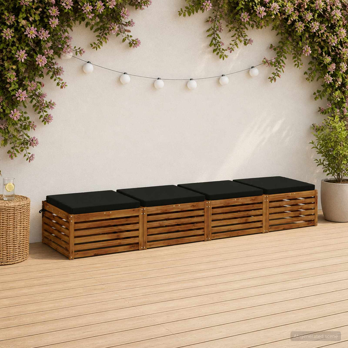 4-Piece Zitkussens SOEST 4 st 100% Polyester Zwart