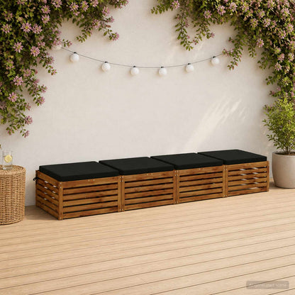 4-Piece Zitkussens SOEST 4 st 100% Polyester Zwart