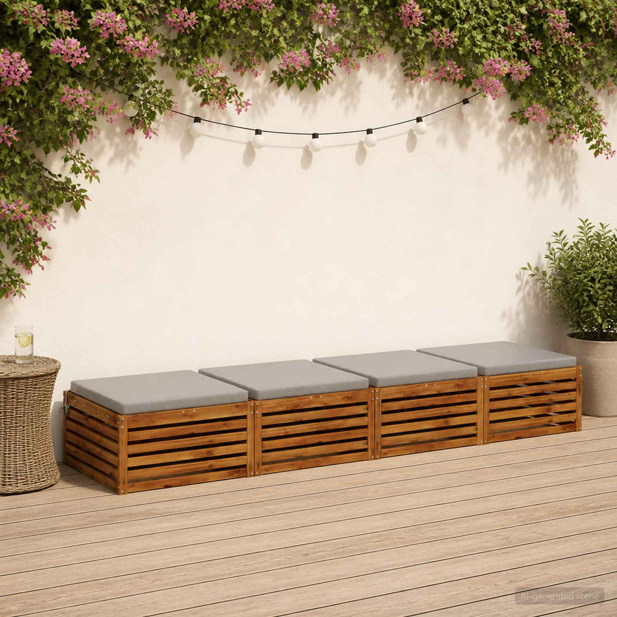 4-Piece Zitkussens SOEST 4 st 100% Polyester Grijs