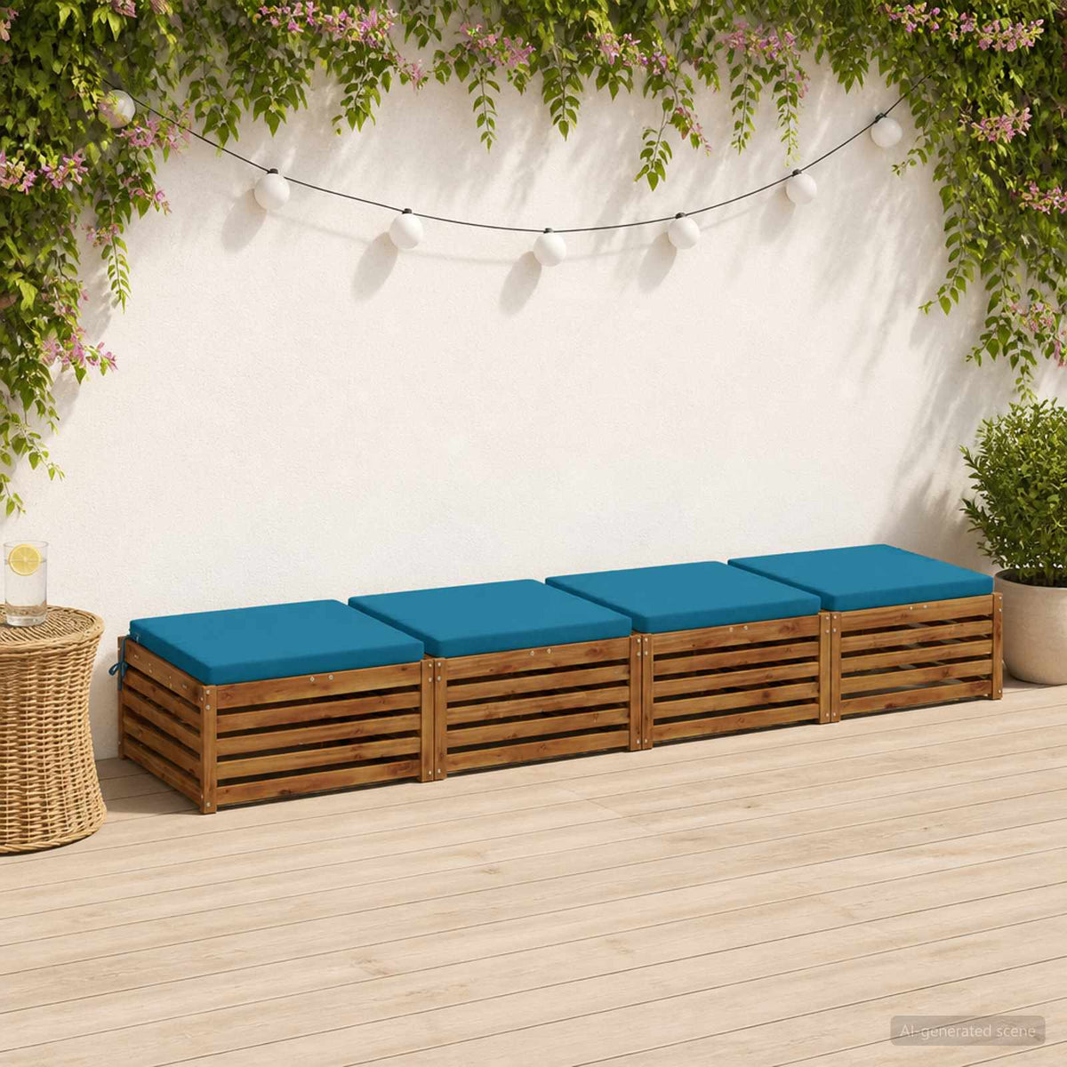 4-Piece Zitkussens SOEST 4 st 100% Polyester Lichtblauw