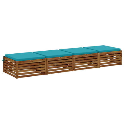 4-Piece Zitkussens SOEST 4 st 100% Polyester Turquoise