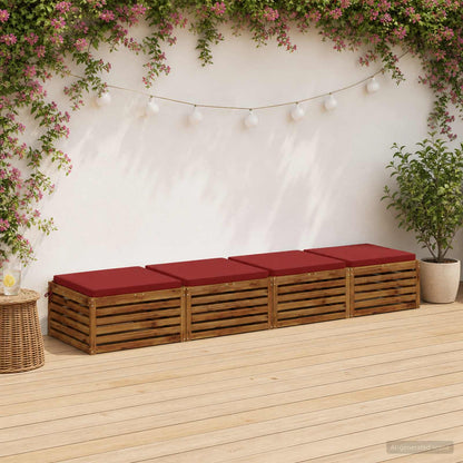 4-Piece Zitkussens SOEST 4 st 100% Polyester Wijnrood