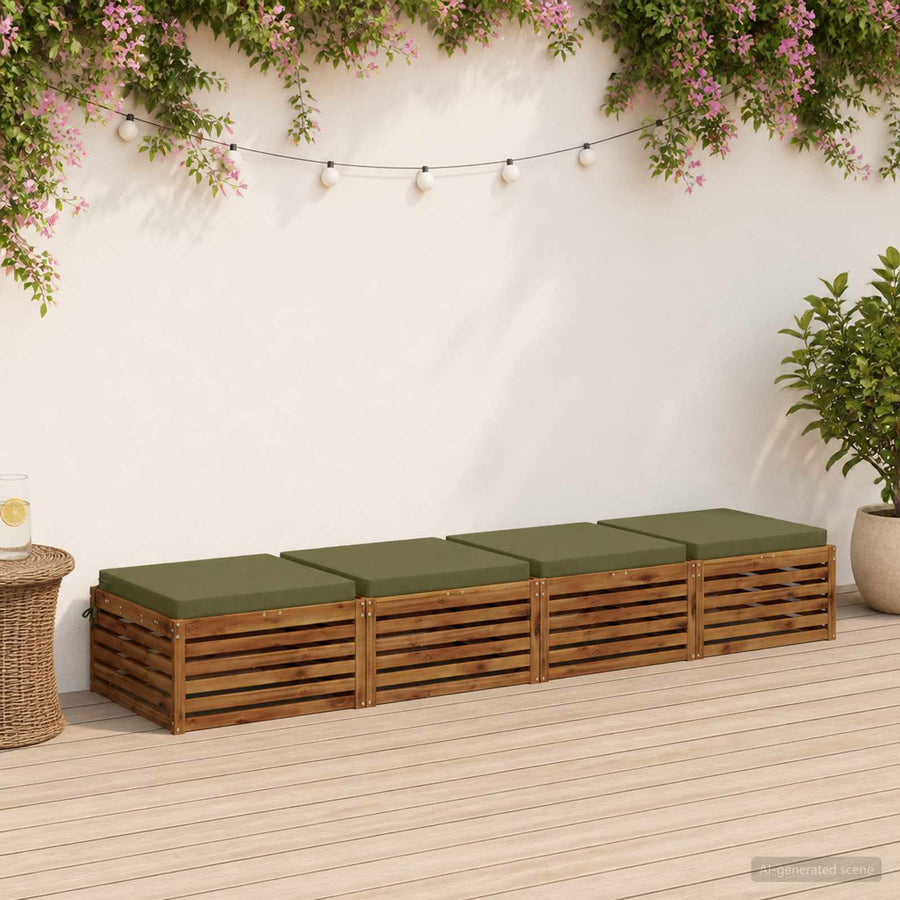4-Piece Zitkussens SOEST 4 st 100% Polyester Olijfgroen