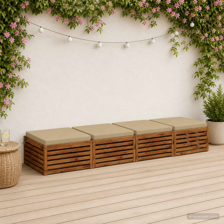 4-Piece Zitkussens SOEST 4 st 100% Polyester Lichtgroen
