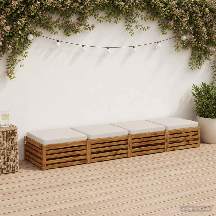 4-Piece Zitkussens SOEST 4 st 100% Polyester Wit 70 x 70 x 7 cm
