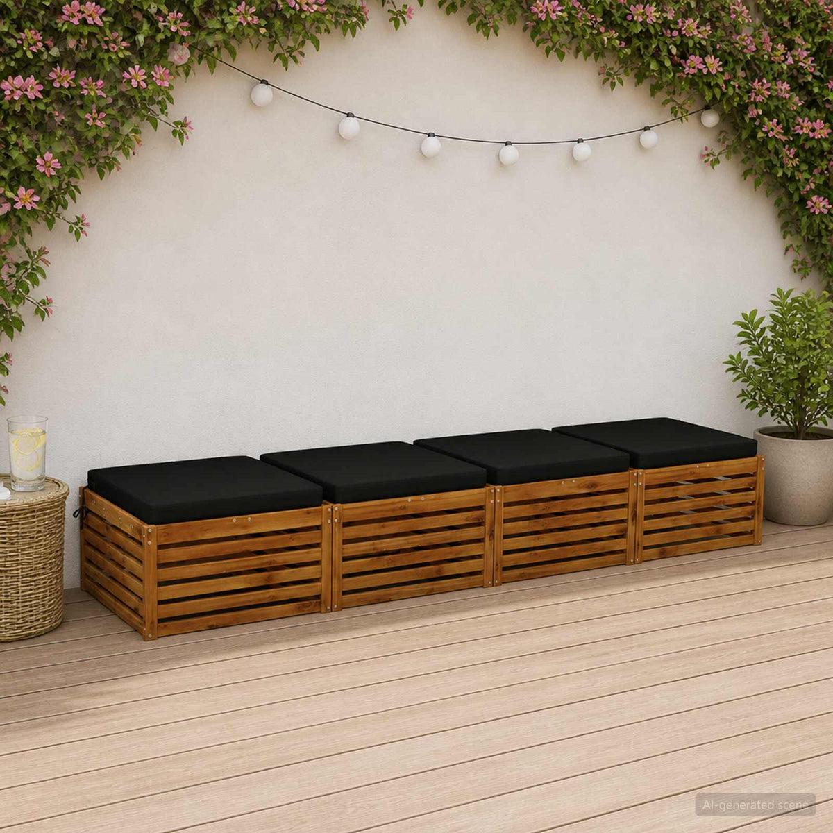 4-Piece Zitkussens SOEST 4 st 100% Polyester Zwart
