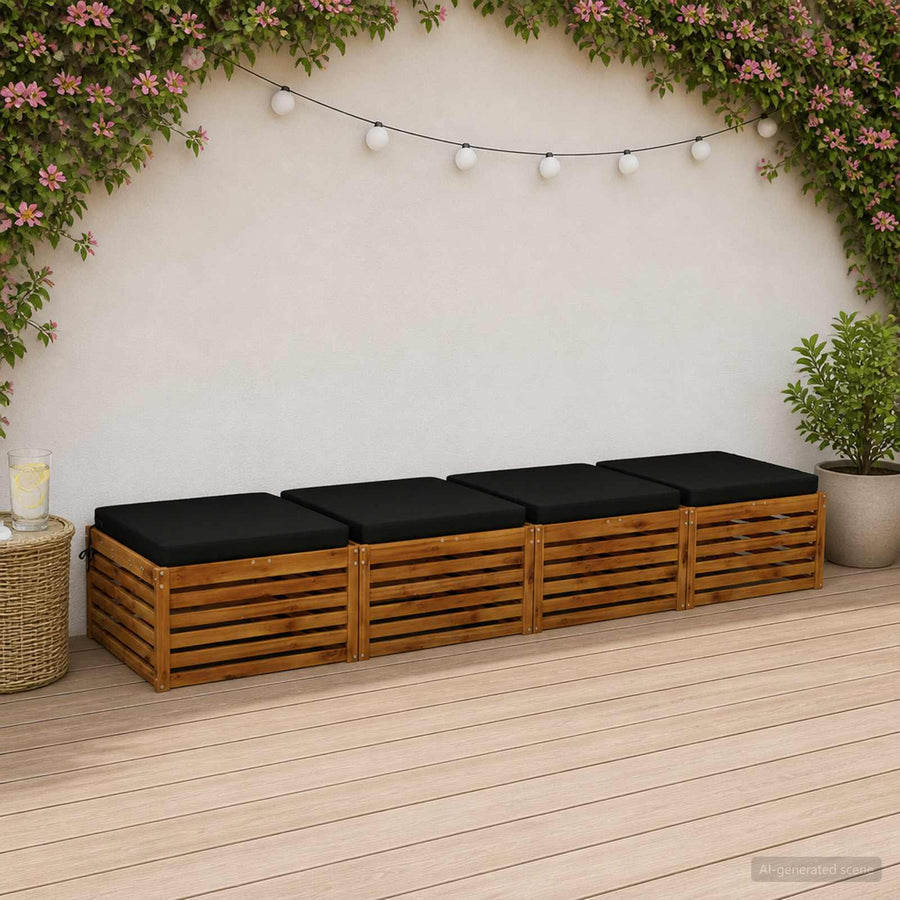 4-Piece Zitkussens SOEST 4 st 100% Polyester Zwart