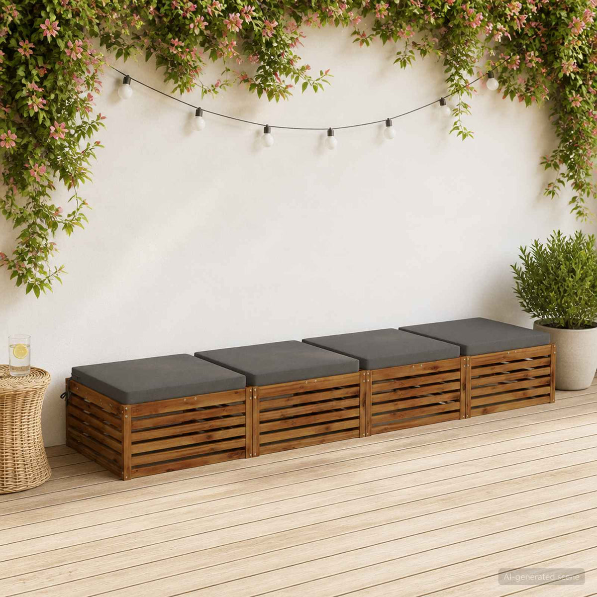 4-Piece Zitkussens SOEST 4 st 100% Polyester Grijs