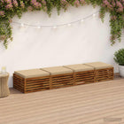 Zitkussens set 4 stuks beige polyester