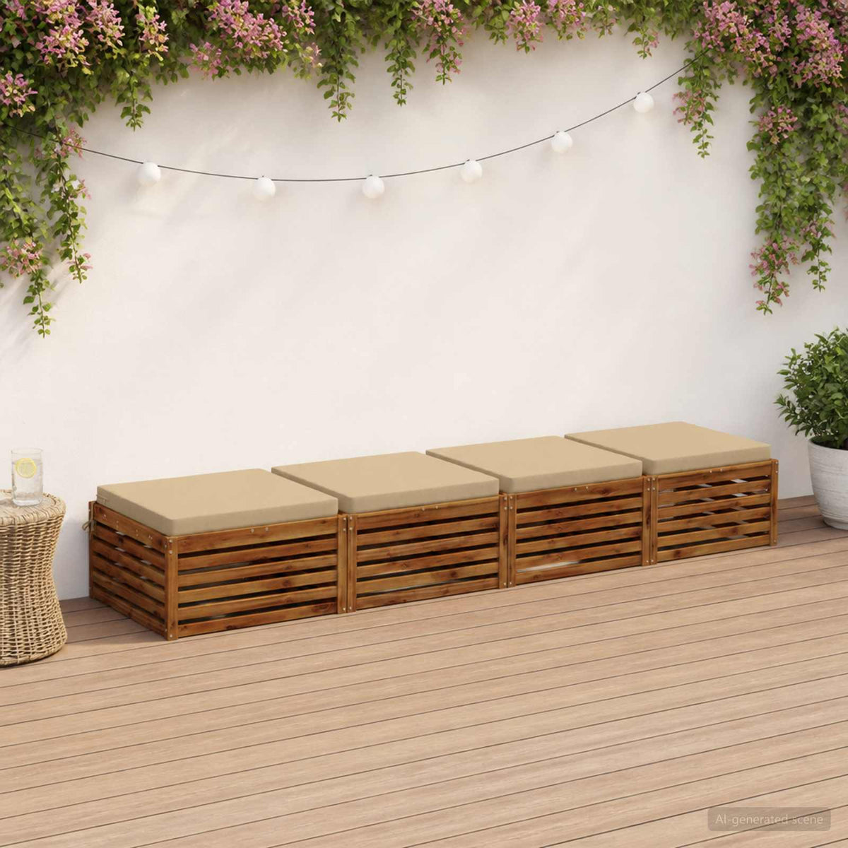 4-Piece Zitkussens SOEST 4 st 100% Polyester Beige