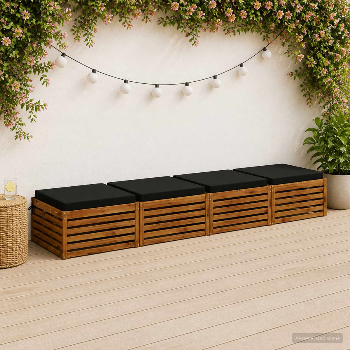 4-Piece Zitkussens SOEST 4 st 100% Polyester Zwart