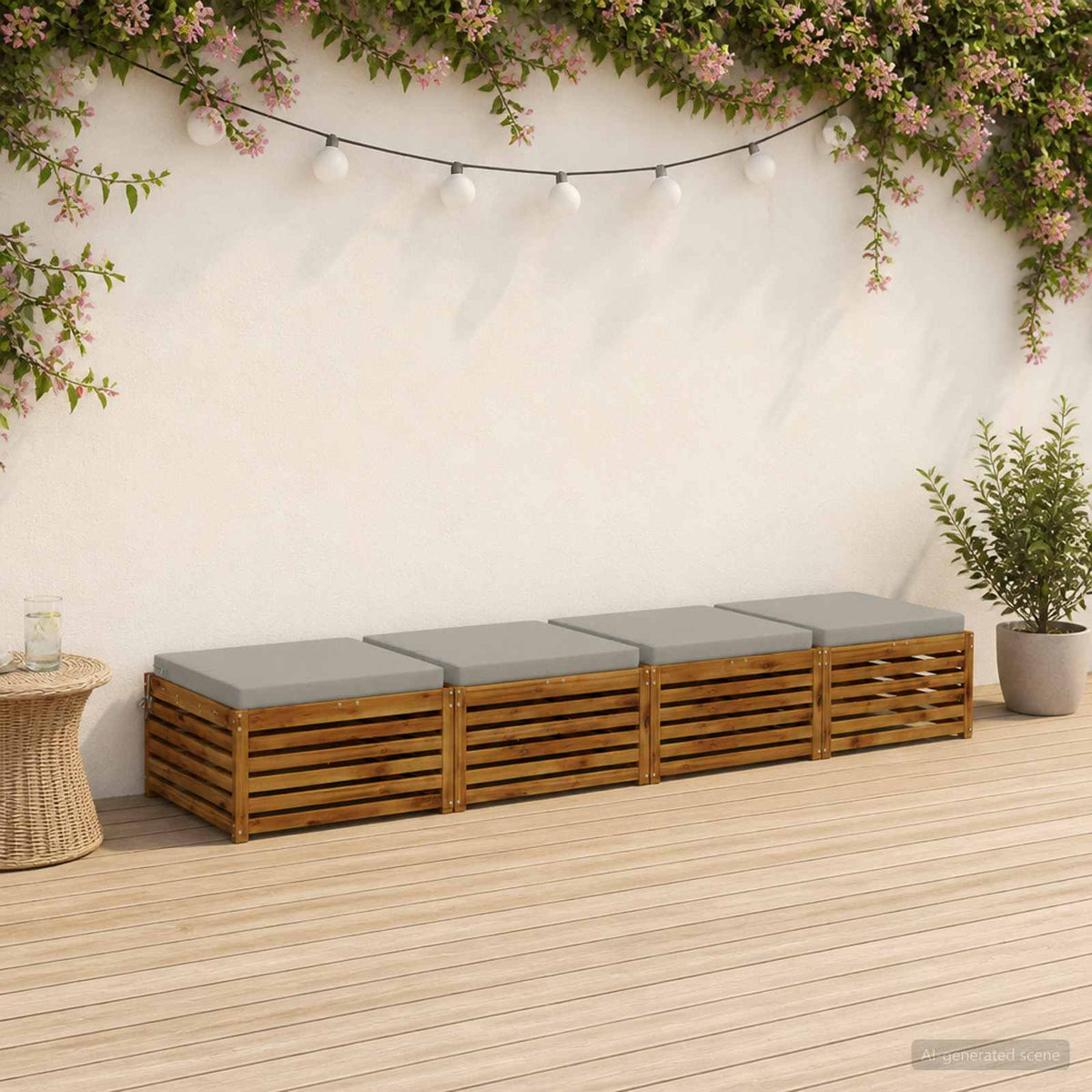 4-Piece Zitkussens SOEST 4 st 100% Polyester Grijs