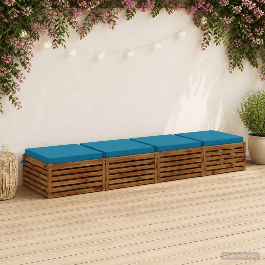 4-Piece Zitkussens SOEST 4 st 100% Polyester Lichtblauw