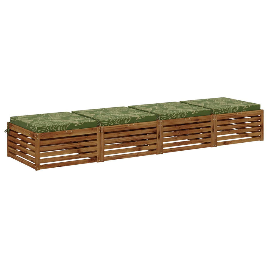 4-Piece Zitkussens SOEST 4 st 100% Polyester Bladontwerp