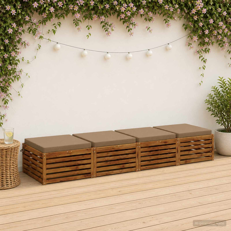 4-Piece Zitkussens SOEST 4 st 100% Polyester Taupe