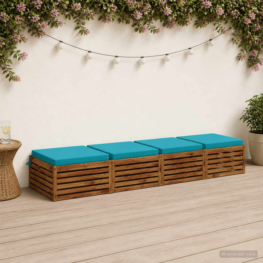 4-Piece Zitkussens SOEST 4 st 100% Polyester Turquoise