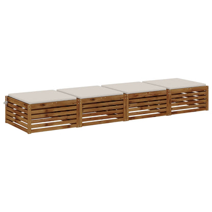 4-Piece Zitkussens SOEST 4 st 100% Polyester Wit 80 x 80 x 3 cm