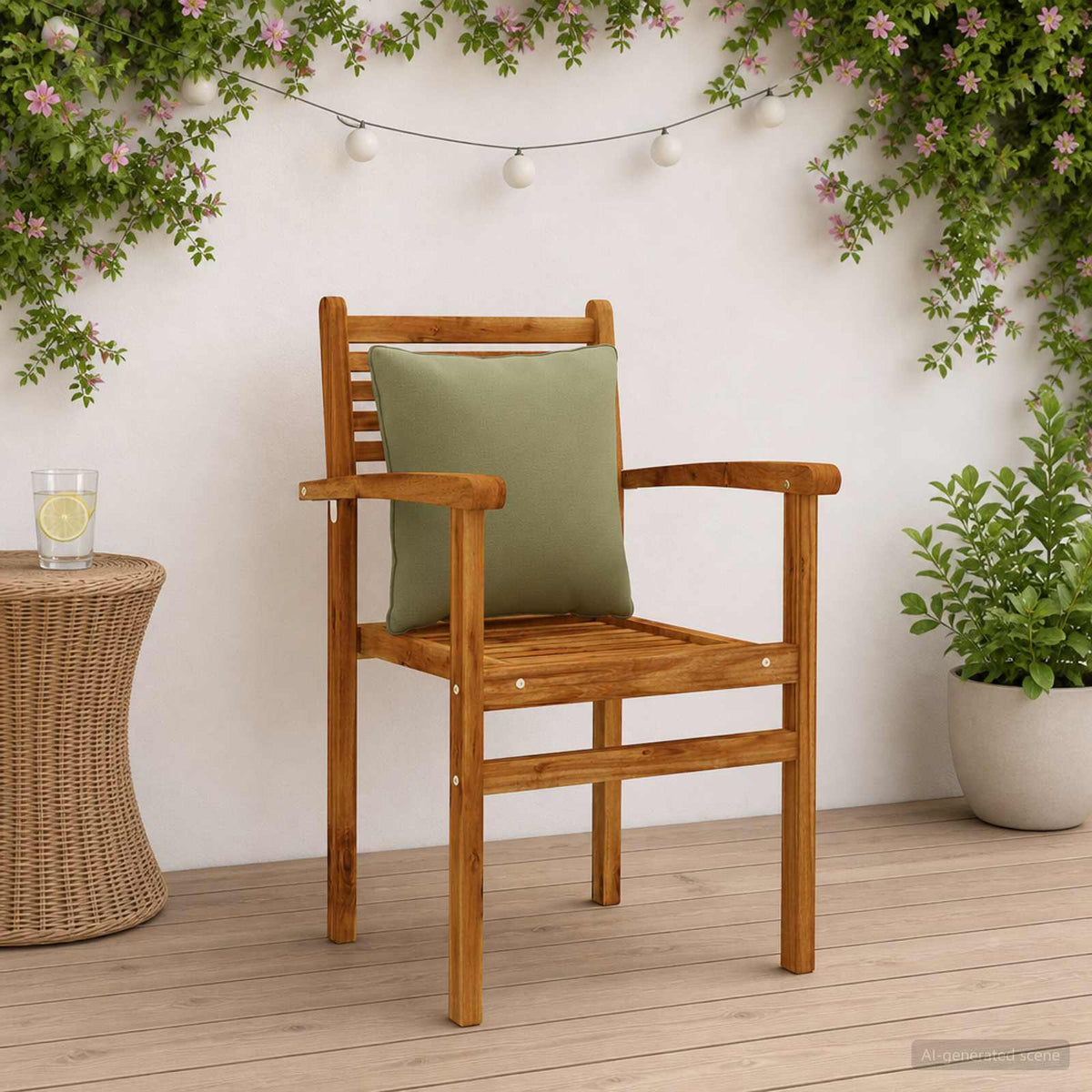 4-Delige Rugkussens PUTTEN 4 pcs 100% Polyester Olijfgroen