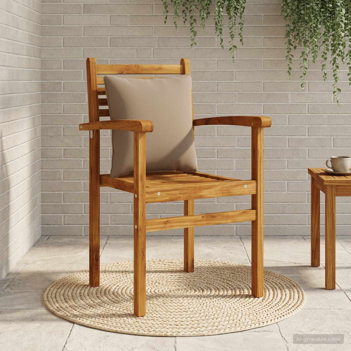 1-Delig Rugkussen PUTTEN 100% Polyester Taupe 40 x 40 x 15 cm